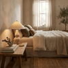 yellow travertine double gourd table lamp