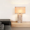 yellow travertine fabric table lamp