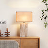 yellow travertine fabric table lamp