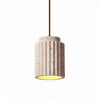 yellow travertine fluted stone pendant light