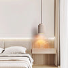yellow travertine fluted stone pendant light