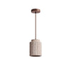 yellow travertine fluted stone pendant light