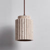 yellow travertine fluted stone pendant light