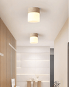 yellow travertine frosted glass flush mount ceiling light 2