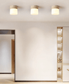 yellow travertine frosted glass flush mount ceiling light 2
