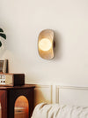 yellow travertine frosted glass globe wall sconce