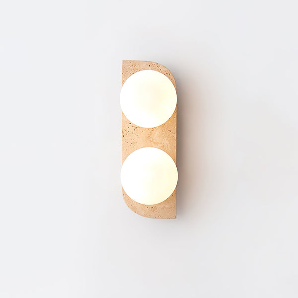 yellow travertine glass globe plug in wall sconce