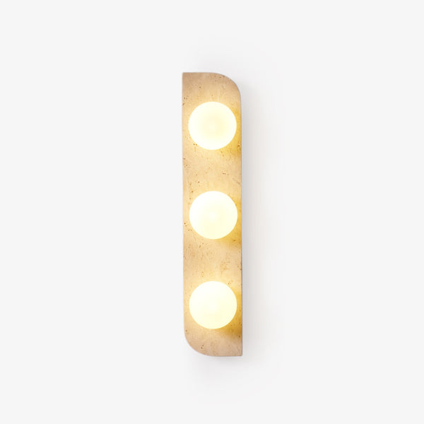 yellow travertine glass globe plug in wall sconce