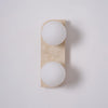 yellow travertine glass globe plug in wall sconce