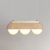 yellow travertine glass orb pendant light