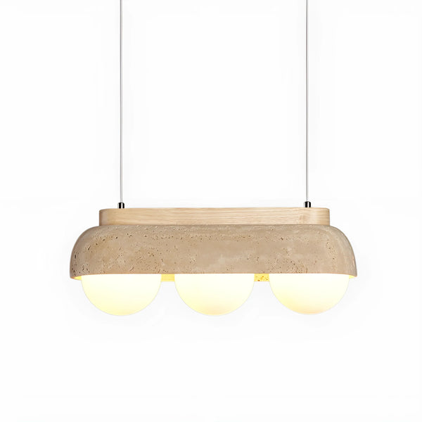 yellow travertine glass orb pendant light