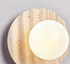 yellow travertine glass sphere wall sconce