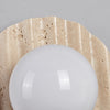 yellow travertine glass sphere wall sconce