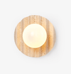 yellow travertine glass sphere wall sconce