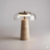 yellow travertine glass table lamp