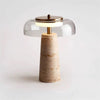 yellow travertine glass table lamp