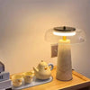 yellow travertine glass table lamp