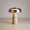 yellow travertine glass table lamp