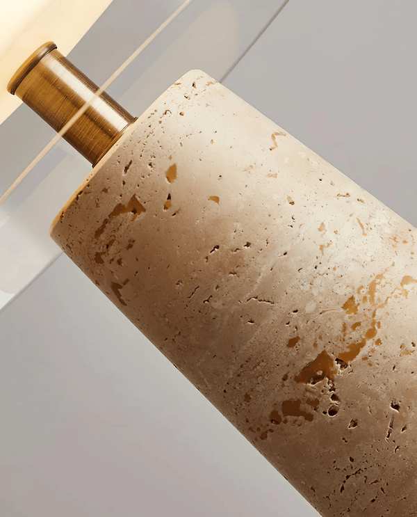 yellow travertine glass table lamp