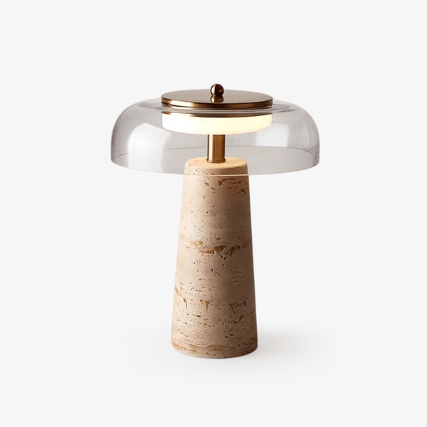 yellow travertine glass table lamp