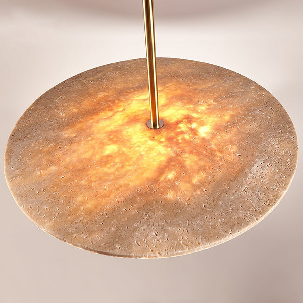 yellow travertine gold pendant light
