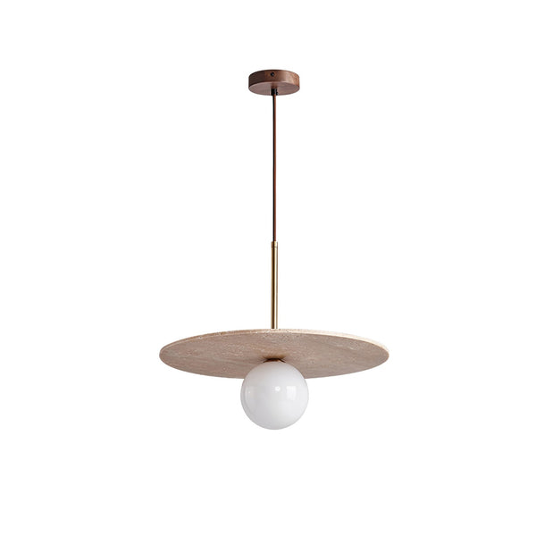 yellow travertine gold pendant light