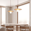 yellow travertine gold pendant light