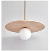 yellow travertine gold pendant light