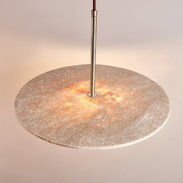 yellow travertine gold pendant light