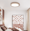 yellow travertine halo round led flush mount ceiling light