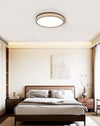 yellow travertine halo round led flush mount ceiling light