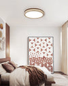 yellow travertine halo round led flush mount ceiling light