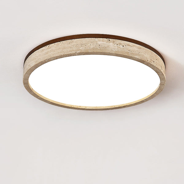 yellow travertine halo round led flush mount ceiling light