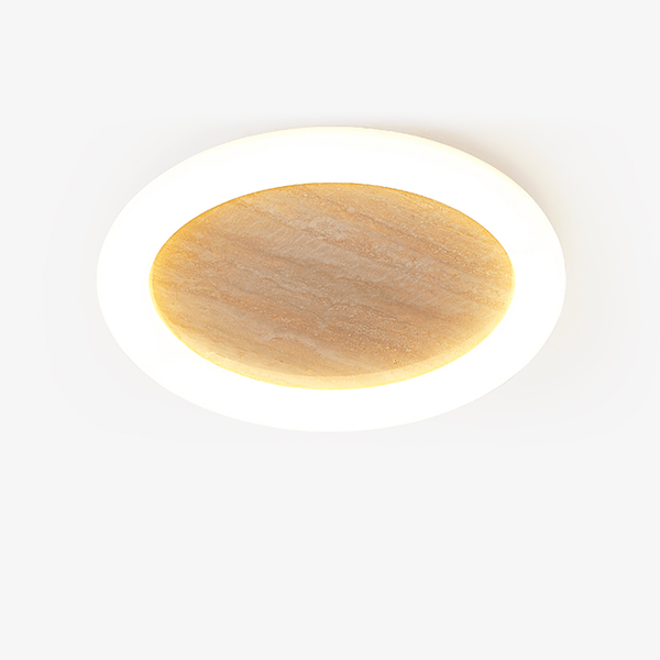 yellow travertine led halo flush mount ceiling light