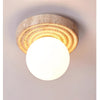 yellow travertine opal glass globe flush mount ceiling light