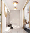 yellow travertine opal glass globe flush mount ceiling light
