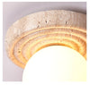 yellow travertine opal glass globe flush mount ceiling light