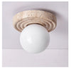 yellow travertine opal glass globe flush mount ceiling light