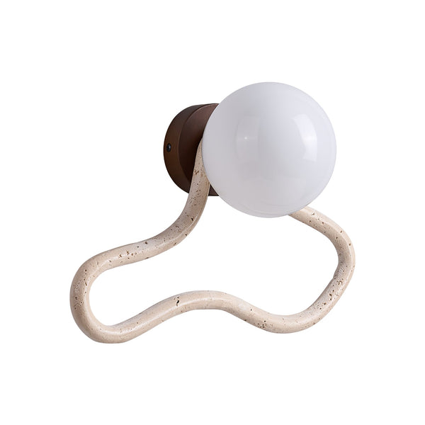 yellow travertine opal glass globe wall sconce 2