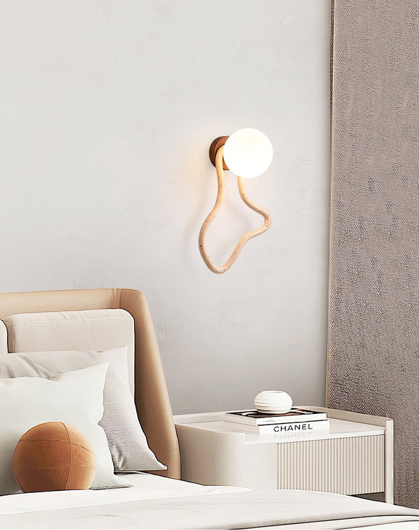 yellow travertine opal glass globe wall sconce 2