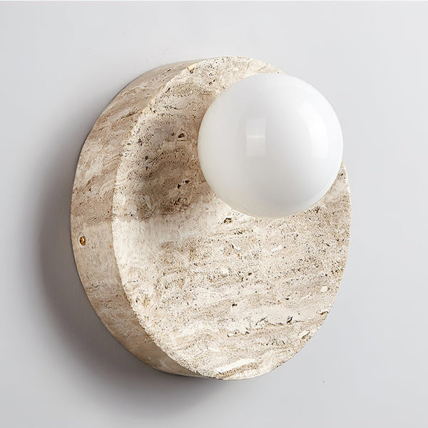 yellow travertine opal glass globe wall sconce 5