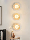 yellow travertine opal glass globe wall sconce 8