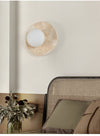 yellow travertine opal glass globe wall sconce 8