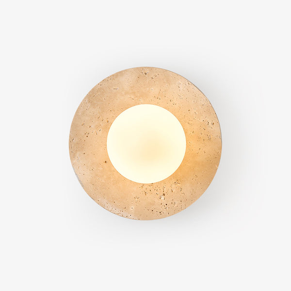 yellow travertine opal glass globe wall sconce 8