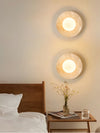 yellow travertine opal glass globe wall sconce 8