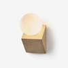 yellow travertine opal glass orb wall sconce