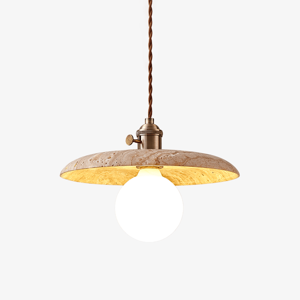 yellow travertine opal glass pendant light