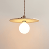 yellow travertine opal glass pendant light