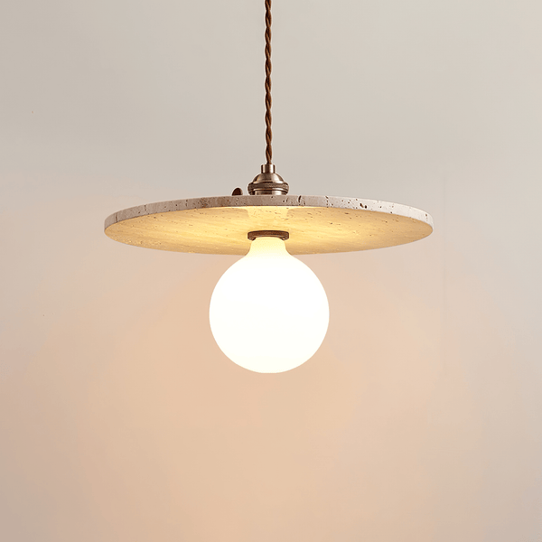 yellow travertine opal glass pendant light