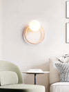 yellow travertine opaline glass globe wall sconce